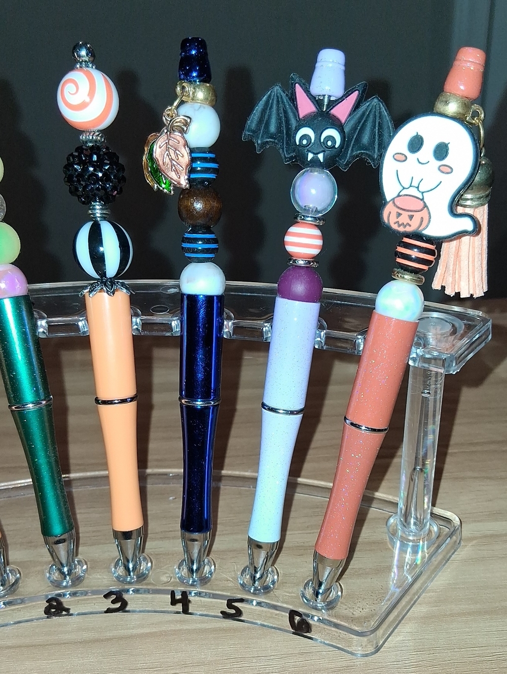 Handcrafted Halloween Beaded Pen - Assorted Orange, Green, Blue, Red SOLD SEP. - Picture 5 of 5